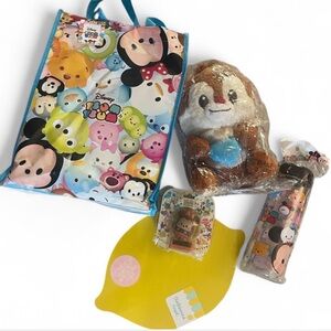 Disney Tsum Tsum Colorful Tote and Plush Bundle